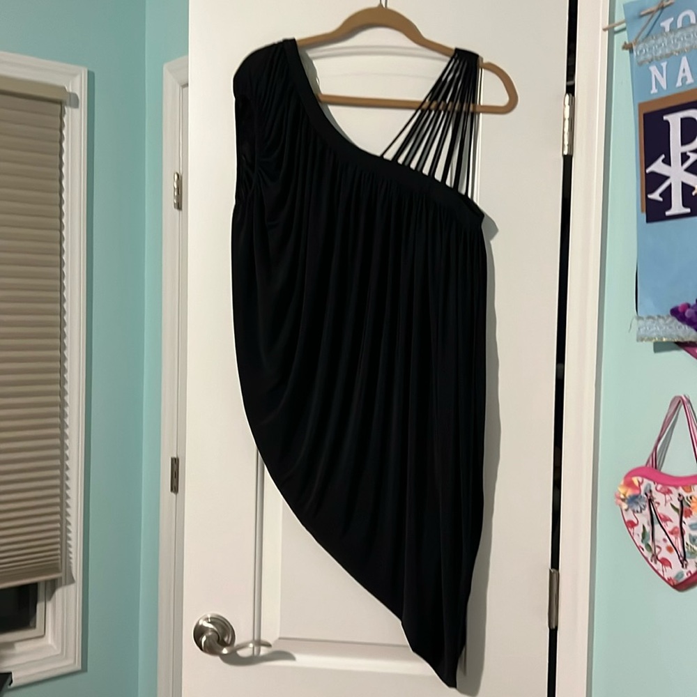 Black asymmetrical dress